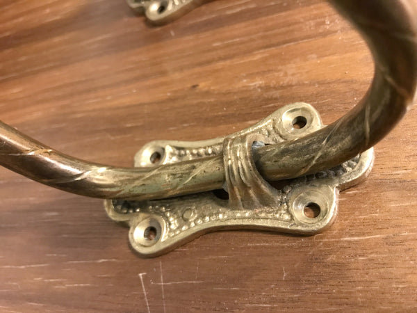 Brass and Porcelain Hook Set