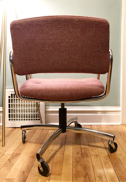 Vintage Steelcase Tweed Rolling Desk Chair