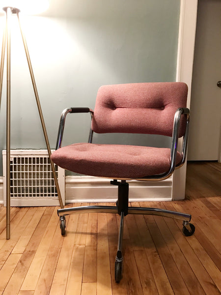 Vintage Steelcase Tweed Rolling Desk Chair