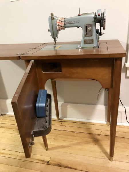 Mid-Century Baldwin Industrial Sewing Machine with Table