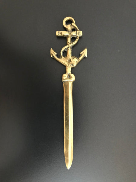 Vintage Brass Anchor Letter Opener